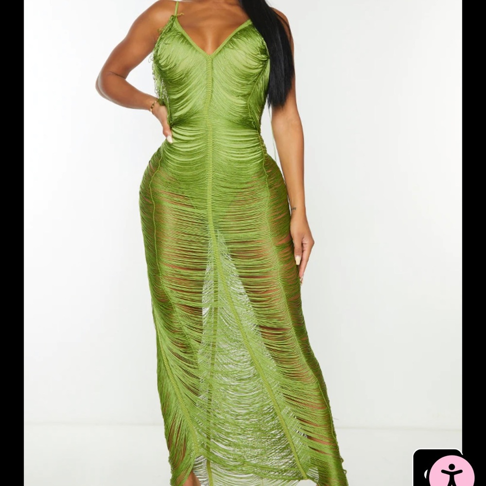 Green Fringe Dress